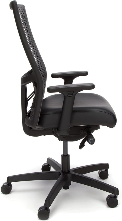 HON Ignition 2.0 ReActiv Ergonomic Office Chair, Mesh Desk Chair with Lumbar Support, Advanced Synchro‑Tilt, Height and Width Adjustable Arms, Swivel Wheels, Black Frame, Black