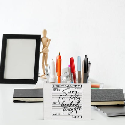 Book Gifts for Book Lovers Reader Writer Librarian Dragon book Wooden Pencil Holder desk decor for Library Office Bedroom Christmas Birthday Holder2825
