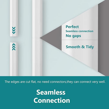 ZhiYo Cable Hider Raceway Kit, Cord Hider for TV on Wall, Paintable Cord Cover Channel, Wire Hiders for Wall Mounted TV in Home Office, 0.95in (W) x 0.47in (H), White