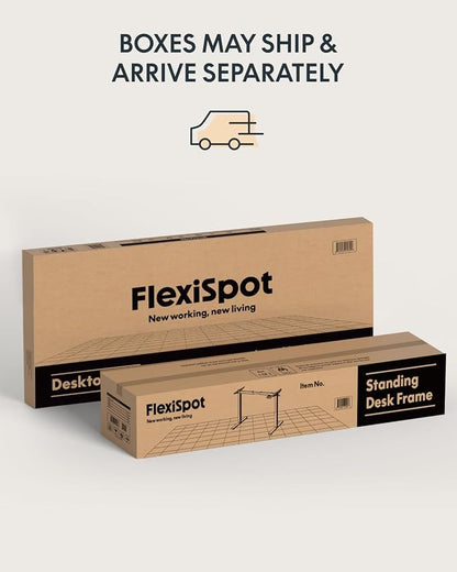 FLEXISPOT 63x32 Inch Electric Large Standing Desk for Home & Office, Spacious Splice Board Desk with Cable Management & Organizer, Cup Holder & Hook, Black Walnut