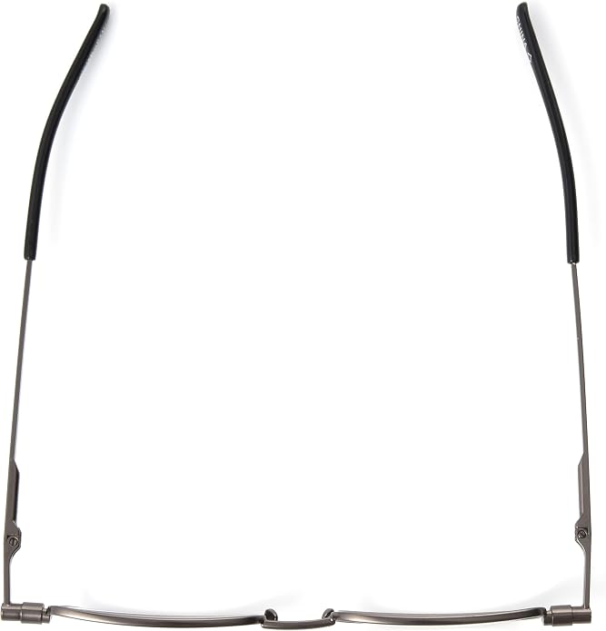 Foster Grant Gavin Fold Flat Rectangular Reading Glasses, Gunmetal/Transparent, 48 mm + 3