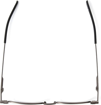 Foster Grant Gavin Fold Flat Rectangular Reading Glasses, Gunmetal/Transparent, 48 mm + 3