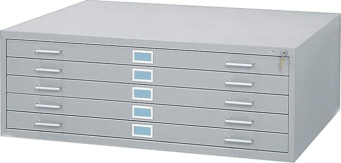 Safco Products 4998GRR Flat File for 48" W x 36" D Documents, 5-Drawer (Additio0l Options Sold Separately), Grey