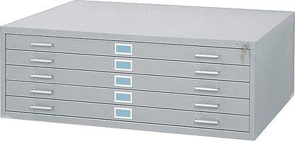 Safco Products 4998GRR Flat File for 48" W x 36" D Documents, 5-Drawer (Additio0l Options Sold Separately), Grey