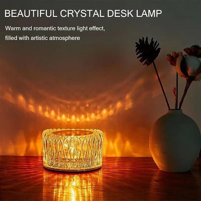 Portable Crystal LED Table Lamp, 3-Levels Brightness Desk Lamp,3 Color Touch Control Rechargeable Lamp for Bedroom Living Room Decor (3 Color)