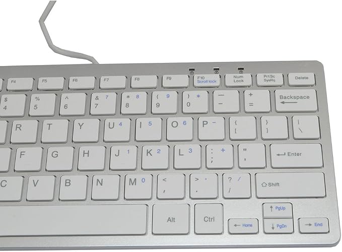 iKKEGOL USB Slim Mini Wired 78 Key Small Super Thin Compact Keyboard for Desktop Laptop PC Win 7 Mac (White)