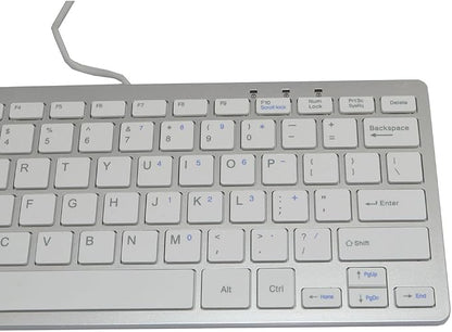 iKKEGOL USB Slim Mini Wired 78 Key Small Super Thin Compact Keyboard for Desktop Laptop PC Win 7 Mac (White)