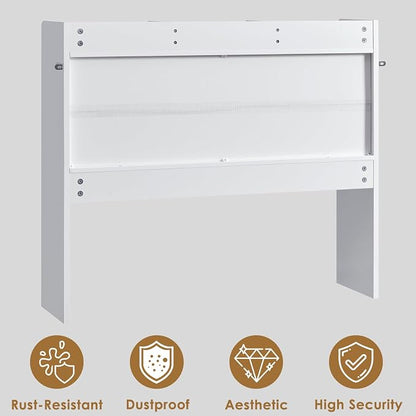 Nromant Desktop Bookshelf, Wooden Desk Storage Hutch with 5 Shelves, 3-Tier Desktop Display Organizer Rack for Office Home (White, 5 Shelves B)