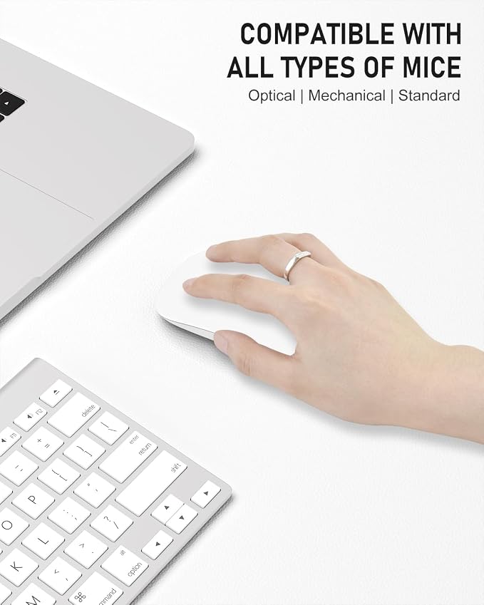 Desk Pad, 30" x 14" PU Leather Non-Slip Desk Mat Large Mouse Pad for Desktop, Waterproof Laptop Computer Writing Mat for Office, Home, Work, Gaming, White