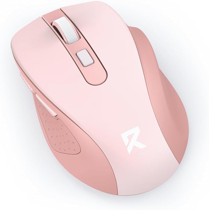 Redragon Wireless Mouse for Laptop, Bluetooth Mouse (BT5.0/3.0&2.4G) with 5 Level 4000DPI, Silent Cordless Computer Mice 6 Buttons,18 Months Battery,Compatible with PC, Laptop, Desktop-Pink