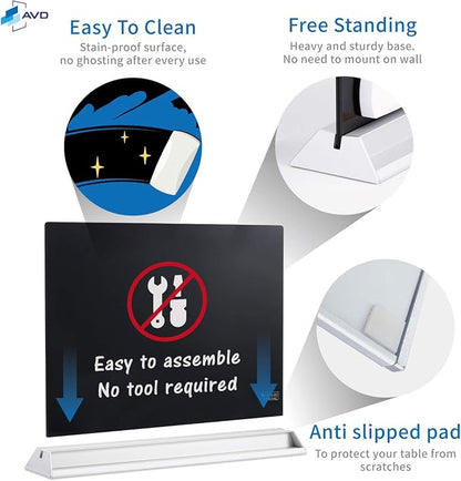 Audio-Visual Direct Magnetic Memo White Board Planner for Reception & Office (Divider, Black)