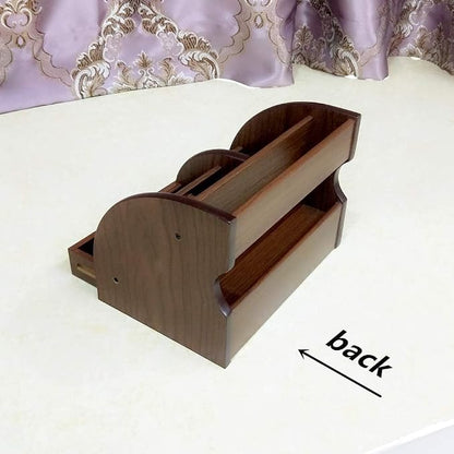 Desk organizer wood remote control holder with long drawer Office stationery storage and sorting organizer household small sundries storage box HeBen1025
