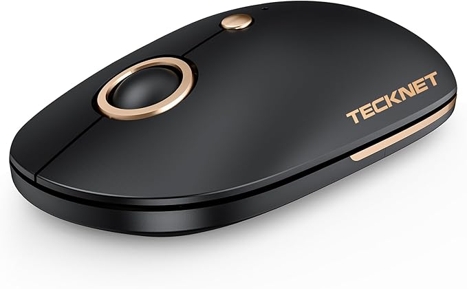 TECKNET Wireless Mouse, 2.4G Computer Mouse for Laptop, 4800 DPI Silent Mouse with USB Receiver, Slim Portable Travel Mouse Compatible with MacOS Windows Android PC Chromebook, 18 Months Battery Life