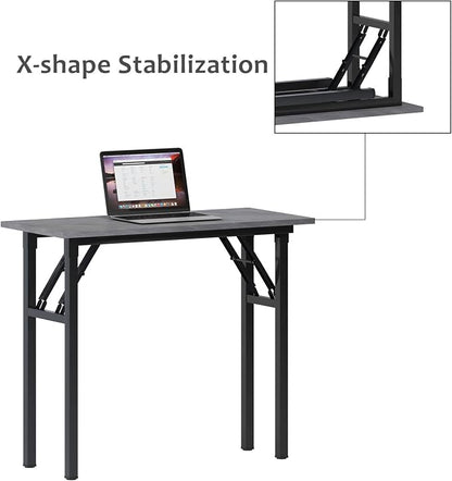 Need Small Desk, 31.5 x 15.7 Inches No Assembly Foldable Writing Table,Sturdy and Heavy Duty Folding Computer Desks for Small Space/Home Office/Dormitory AC5LB(80 * 40)