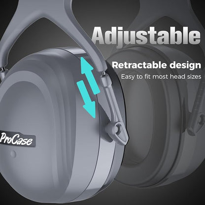 ProCase Extra Large SNR 37dB Noise Cancelling Headphones NRR 30dB Ear Muffs | Hearing Protection for Adults Noise Reduction, Wide Size Adjustment and Comfortable