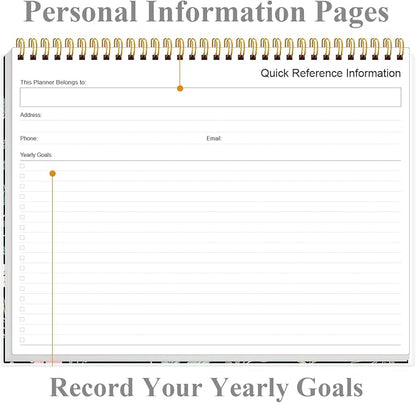 Weekly Productivity Planner - 8.5" x 11" Dashboard Desk Notepad Has 6 Focus Areas to List Tasks for Goals, Projects, Clients, Academic or Meal-Organize Your Daily Work Efficiently, 54 Weeks, Flower-D