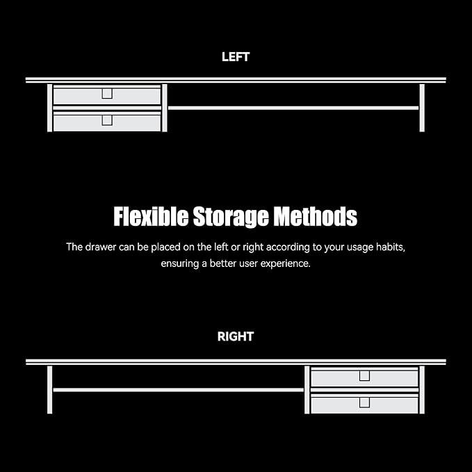 FENSULN Dual‑Tier Monitor Stand Riser with Drawers, Desktop Organizer Shelf Storage for Computer Screen 2 Monitors, Supports for PC Computer Monitor, Printer, Heavy TV Riser White