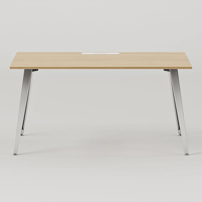 Branch Office Desk - Modern Home Office Desk - Efficient Cable Management and Fast Assembly - Compact Workstation for Home or Apartment - 48” Woodgrain Top - Mirror Base