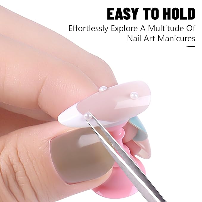 JUSTOTRY 4 Sets Nail Painting Stand With 96 PCS Reusable Adhesive Putty Acrylic Nail Holder For Press On Nails Display Tools Kit Accessories Home DIY Salon