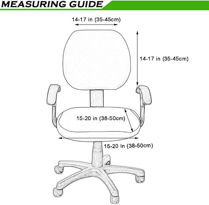 Smiry Stretch Jacquard Office Computer Chair Covers, Removable Washable Universal Desk Rotating Chair Slipcovers Protector, Seat + Backrest Cover, Grey