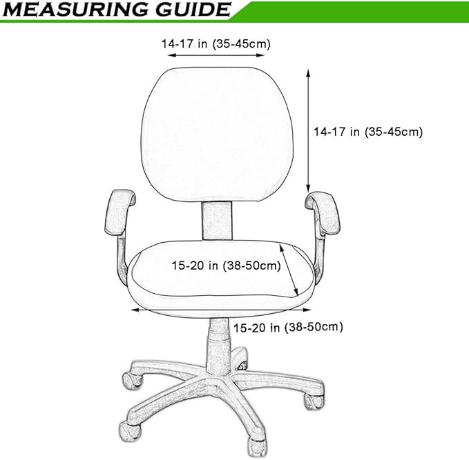 Smiry Stretch Jacquard Office Computer Chair Covers, Removable Washable Universal Desk Rotating Chair Slipcovers Protector, Seat + Backrest Cover, Black
