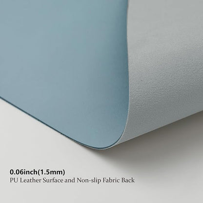 Large Desk Mat - 47.2"x 17" Non-Slip PU Desk Pad for Office and Home - Ideal for Large Mouse Pad and Desk Mats on Top of Desks(Light Blue)