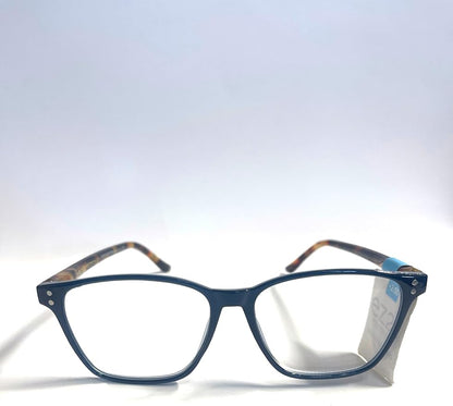 Foster Grant EZ2C2103 Reading Glasses blue Havana square +2.00