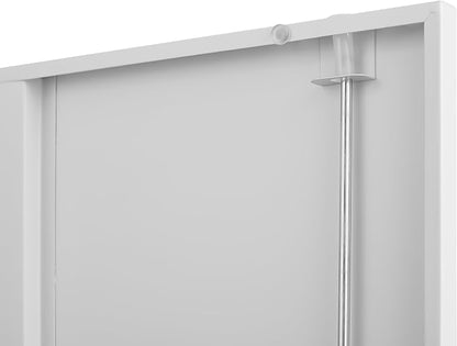 Metal Garage Storage Cabinet with Lock, 72" Tall Steel Storage Locker with 4 Adjustable Shelves, Heavy Duty Metal Cabinet for Garage, Office, Home, White