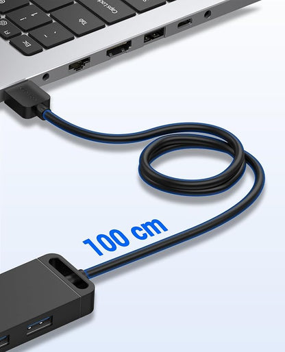 VENTION USB Hub 3.0 Splitter with 3FT Extension Long Cable 4-Port Ultra-Slim Multiport Expander for Desktop, PC, Laptop, Surface Pro, PS4, Flash Drive, Mobile HDD