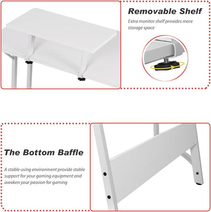 PayLessHere L Shaped Desk Corner Gaming Desk Computer Desk with Large Desktop Studying and Working and Gaming for Home and Work Place,White
