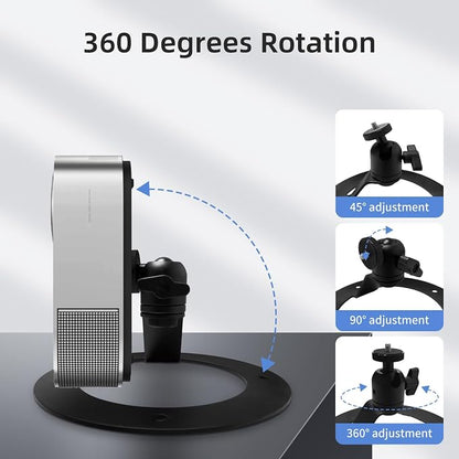 Projector Stand Table Tripod: Ballhead Angle 360 Degree Adjustable with 1/4" Screw for Most Projectors Webcams