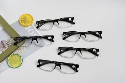 Eyekepper Vintage Reading Glasses for Men - 5 Pack Spring Hinges Classic Readers - Black-Clear Frame +1.00