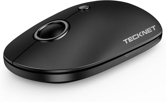 TECKNET Wireless Mouse, 2.4G Computer Mouse for Laptop, 4800 DPI Silent Mouse with USB Receiver, Slim Portable Travel Mouse Compatible with MacOS Windows Android PC Chromebook, 18 Months Battery Life