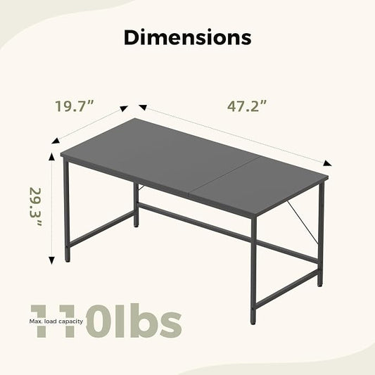 Mericonia 48 inch Computer Desk, Gaming Desk for Small Spaces, Modern Simple Style Table for Home Office, Study Student Writing Table