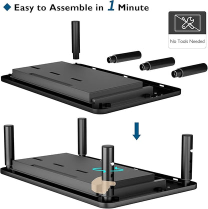 BONTEC 1 Pack Adjustable Monitor Stand Riser with Drawer, Ergonomic Mesh Platform Computer Monitor Stand for Desk, Ventilated Laptop and PC Stand with Cable Management, Supports up to 44lbs