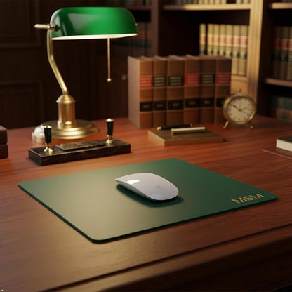 Northwind Personalized Leather Mouse Pad – Made in USA - Minimalist Custom Monogrammed Full Grain Leather Mousepad | Premium Office Desk Accessory Gift for Men and Women, 7.5" x 9" Rectangular