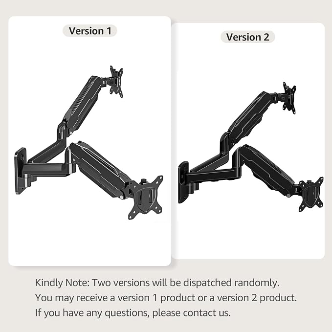 MOUNT PRO Dual Monitor Wall Mount for 13 to 32 Inch Screens, Wall Monitor Arm for 2 Monitors, Each Holds Up to 19.8lbs, Full Motion Wall Monitor Mount with VESA 75x75/100x100, Home Office Setup