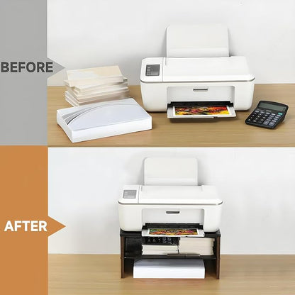 2 Tier Desktop Printer Stand,Multi-Purpose Desk Organizer for Folders,Books,for Fax Machine, Scanner,Home Office