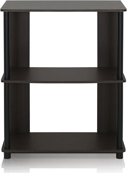 Furinno JAYA Simple Design 3-Tier Bookcase / Bookshelf / Display Rack, Plastic Tubes, Walnut