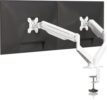Suptek Dual Monitor Mount Stand-Height Adjustable Gas Spring Monitor Arm Desk Mount for 2 Monitor Screens 17 to 32 inches - Each Arm Holds up to 22lbs,White(MD8SPW)