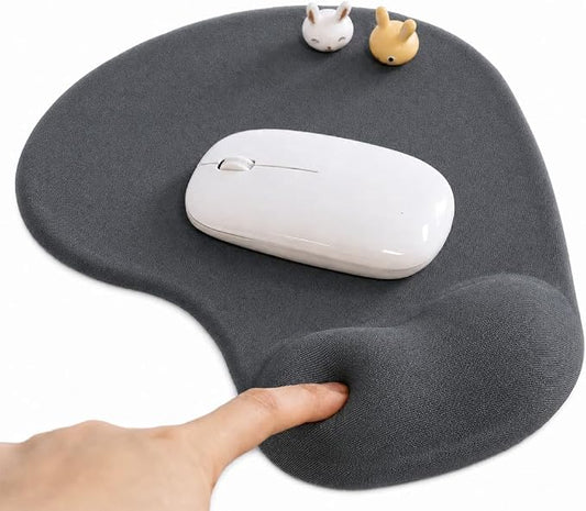 Office Mousepad with Gel Wrist Support - Ergonomic Gaming Desktop Mouse Pad Wrist Rest - Design Gamepad Mat Rubber Base for Laptop Computer -Silicone Non-Slip Special-Textured Surface (09Dark Grey)