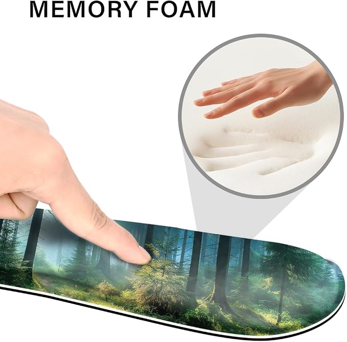 Desk Pad and Keyboard Wrist Rest, Large Mouse Pad + Keyboard Pad+Mouse Wrist Support, Non-Slip Desk Mat Protector for Office, Home 31.5×11.8 Inches Forest