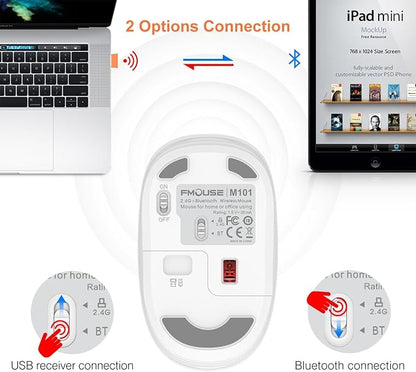 FMOUSE 250th Independence Day Wireless Mouse, Cute Patriotic Liberty Statue, Silent, 2.4G & Bluetooth, 4th of July Gift for Kids Teen Girls Students, AA Battery, Laptop MacBook iPad PC Chromebook