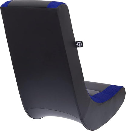 The Crew Furniture Classic Video Rocker Gaming Chair, for Kids and Teens, PU Faux Leather & Polyester Mesh, Black/Blue
