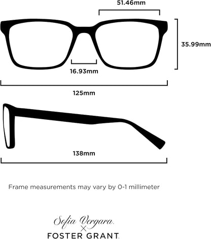 Sofia Vergara x Foster Grant women's Teresa Blue Light Multi Focus™ Reading Glasses Cat-Eye Reading Glasses