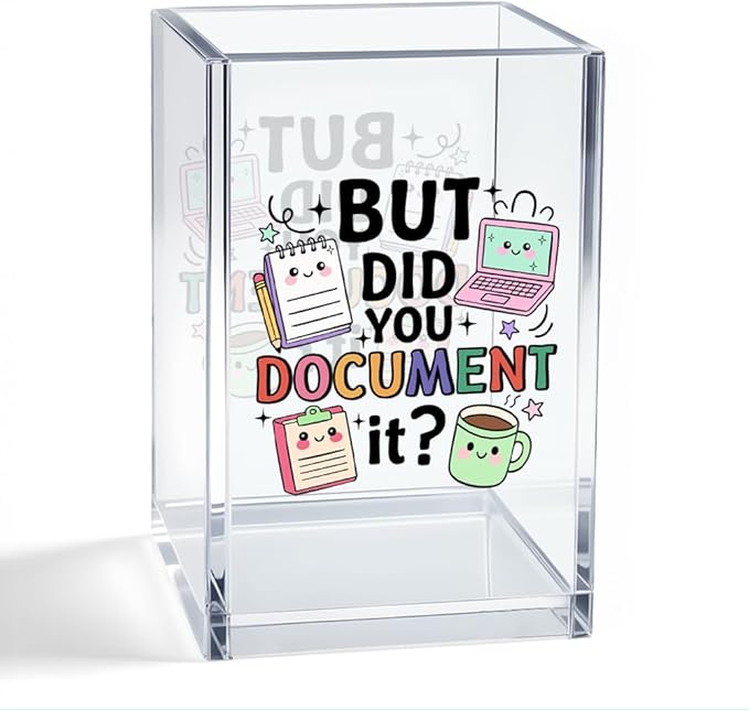 But Did You Document It Acrylic Organizer Pencil Pen Holder, HR Humor Office Desk Accessories Holder, Funny Office Decor Gifts for Women Human Resources Accountant Programmer Graphic Coworker