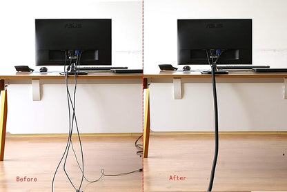 Alex Tech 10ft - 3/4 inch Cord Protector Wire Loom Tubing Cable Sleeve Split Sleeving For USB Cable Power Cord Audio Video Cable – Protect Cat From Chewing Cords - Black