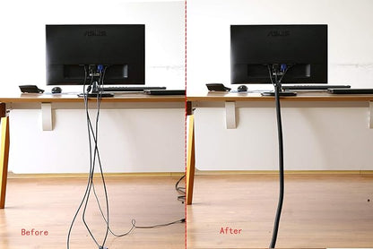 Alex Tech 10ft - 3/8 inch Cord Protector Wire Loom Tubing Cable Sleeve Split Sleeving For USB Cable Power Cord Audio Video Cable – Protect Cat From Chewing Cords - Black