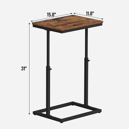 TUTOTAK End Table, Side Table, Tall Couch Table, Sofa Table, Living Room, Bedroom，Brown TB01BB083P