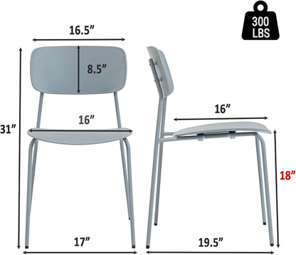 Sidanli Stacking Chairs Set of 4, Office Guest Chairs with Metal Legs, Stacking Office Chairs for Conference Reception Church Lobby, Capacity 300lbs, Gray
